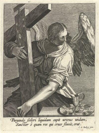 Angel with Cross and Wash Basin by Karel van Mallery